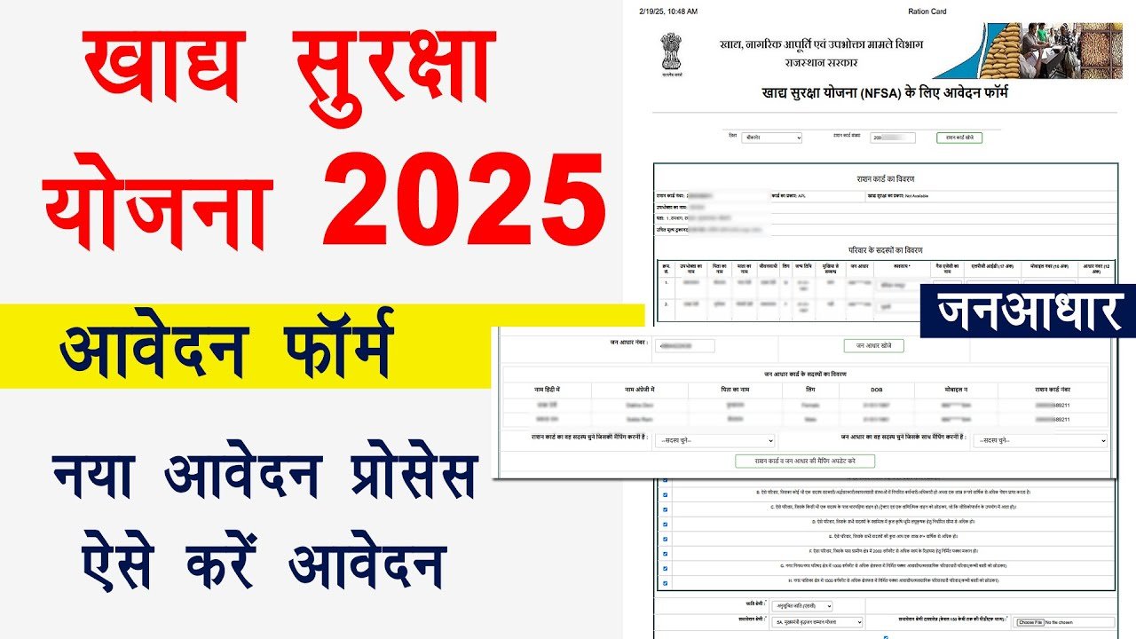 Rajasthan Khadya Suraksha Form 2025